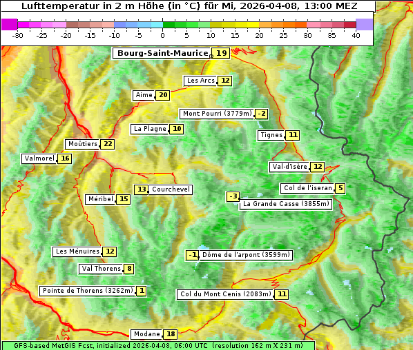 Temperatur, 8. 4. 2026