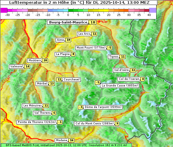Temperatur, 14. 10. 2025