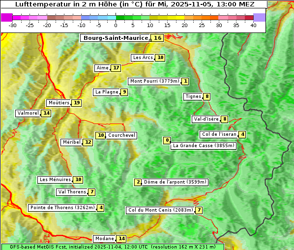 Temperatur, 5. 11. 2025