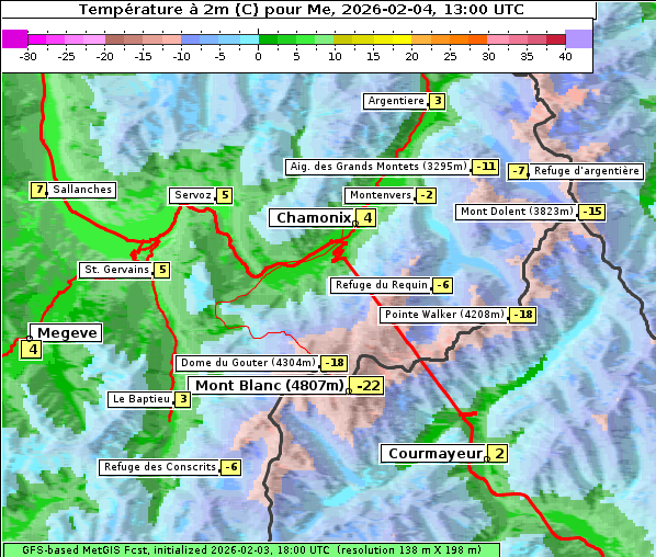 Temperatur, 4. 2. 2026