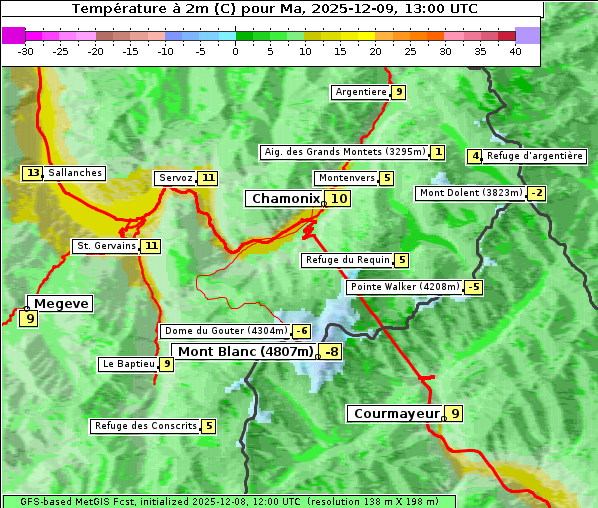 Temperatur, 9. 12. 2025