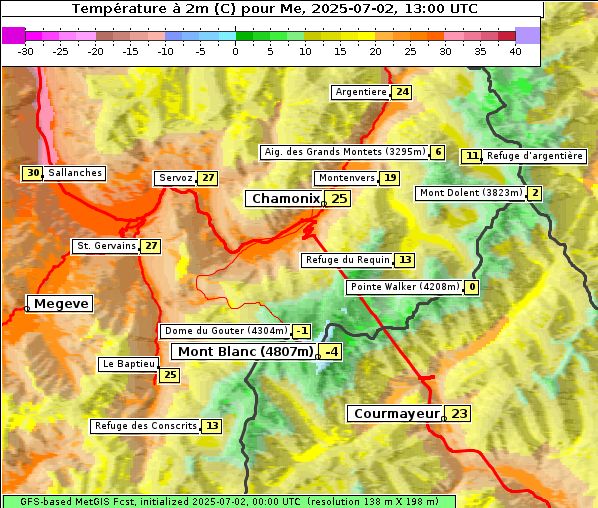 Temperatur, 2. 7. 2025