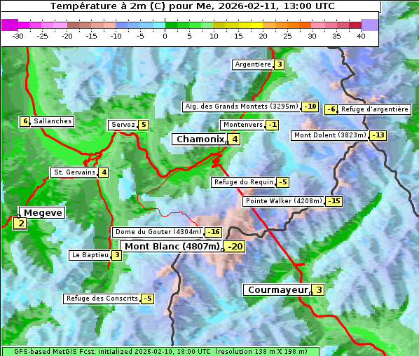 Temperatur, 11. 2. 2026