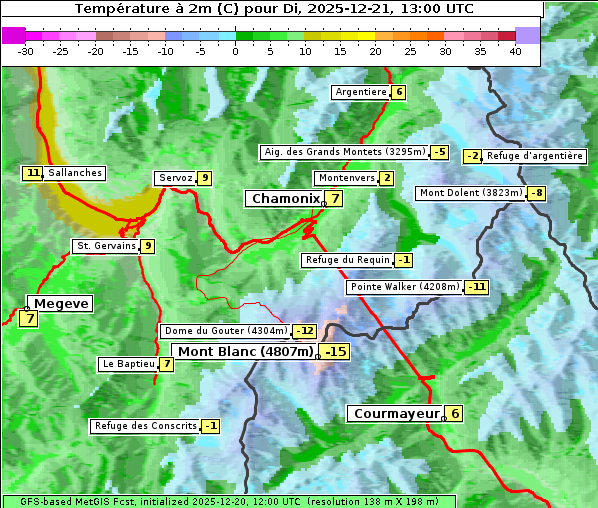 Temperatur, 21. 12. 2025
