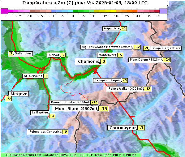 Temperatur, 3. 1. 2025