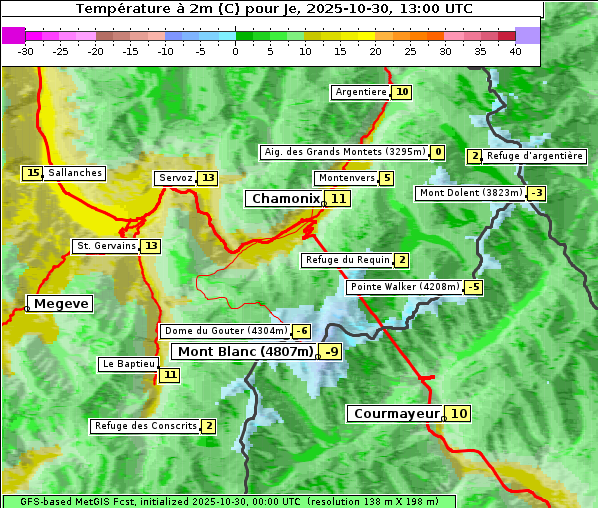 Temperatur, 30. 10. 2025