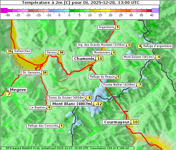 Temperatur, 28. 12. 2025