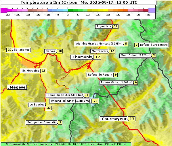 Temperatur, 17. 9. 2025