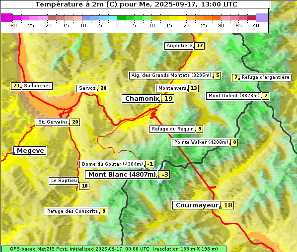 Temperatur, 17. 9. 2025