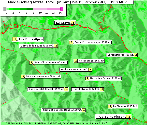 Niederschlag, 1. 7. 2025