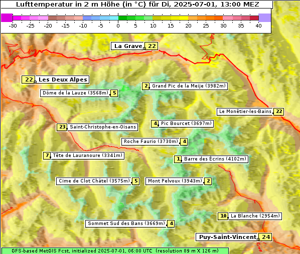 Temperatur, 1. 7. 2025