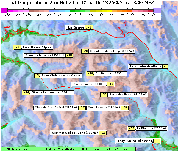 Temperatur, 17. 2. 2026