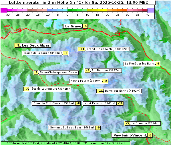 Temperatur, 25. 10. 2025