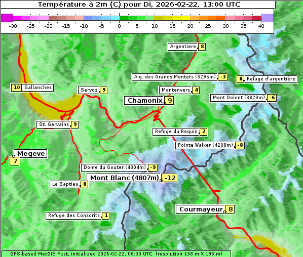 Temperatur, 22. 2. 2026