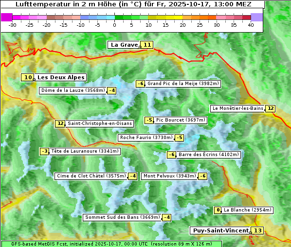 Temperatur, 17. 10. 2025