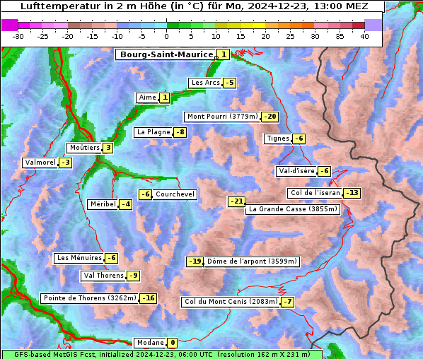 Temperatur, 23. 12. 2024