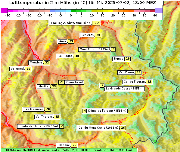 Temperatur, 2. 7. 2025