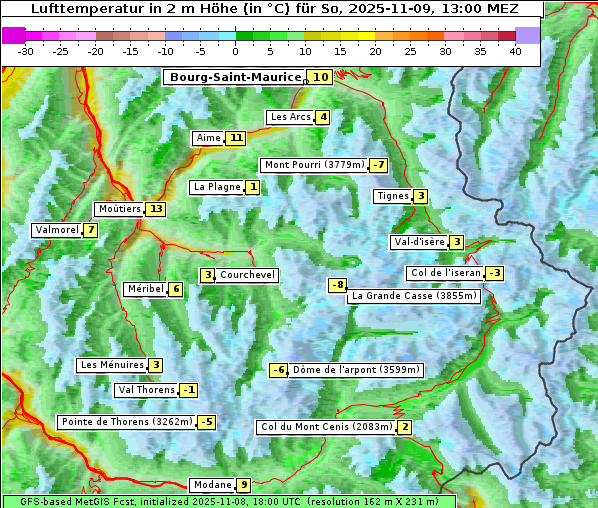 Temperatur, 9. 11. 2025