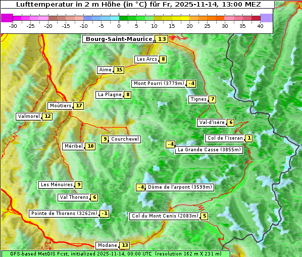 Temperatur, 14. 11. 2025