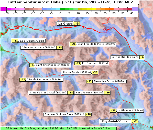 Temperatur, 20. 11. 2025