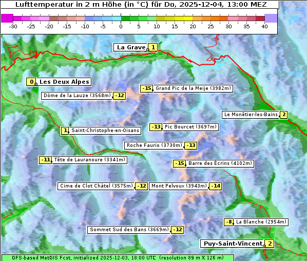 Temperatur, 4. 12. 2025