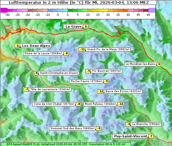 Temperatur, 4. 3. 2026