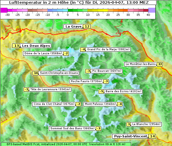 Temperatur, 7. 4. 2026