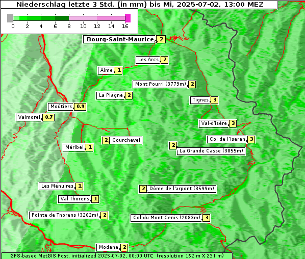 Niederschlag, 2. 7. 2025