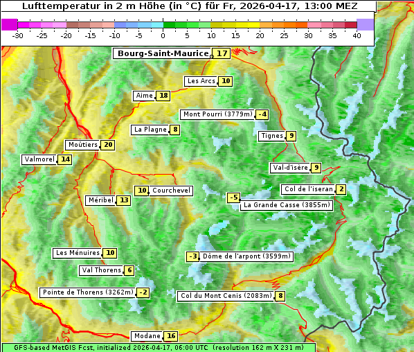 Temperatur, 17. 4. 2026