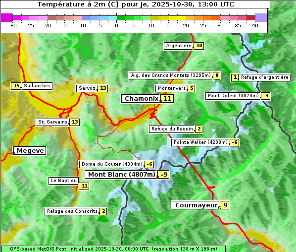 Temperatur, 30. 10. 2025