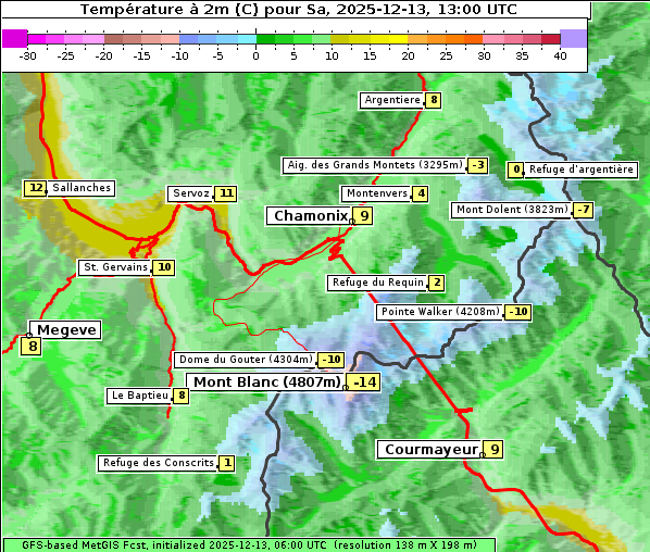 Temperatur, 13. 12. 2025