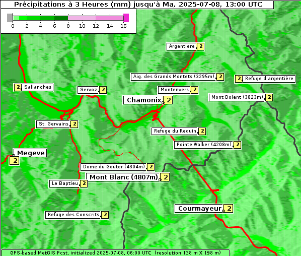 Niederschlag, 8. 7. 2025
