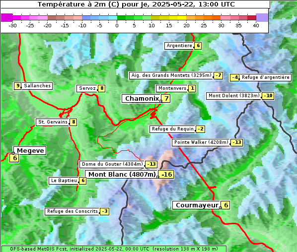 Temperatur, 22. 5. 2025
