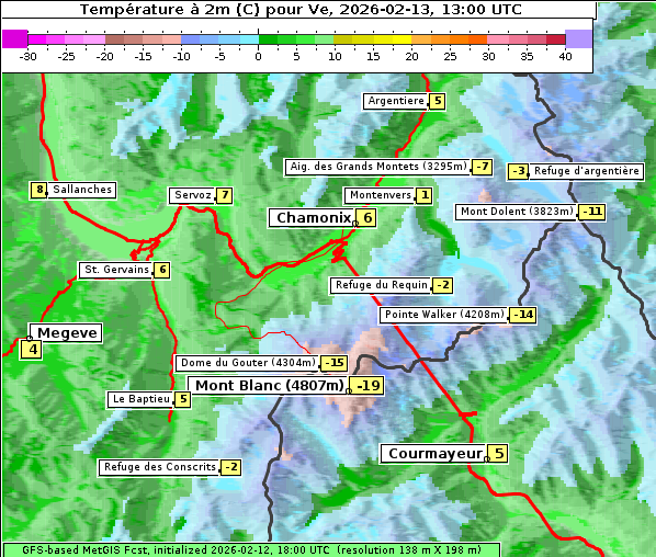Temperatur, 13. 2. 2026
