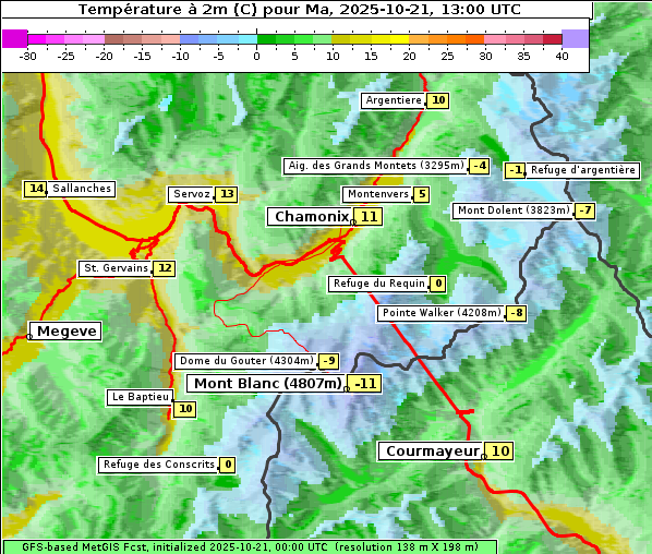 Temperatur, 21. 10. 2025