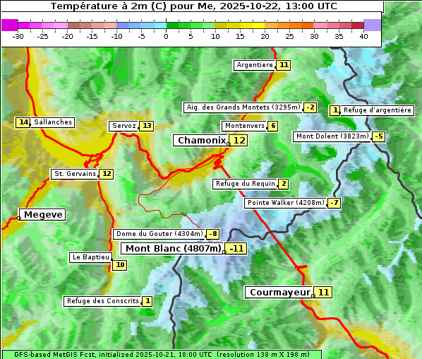 Temperatur, 22. 10. 2025