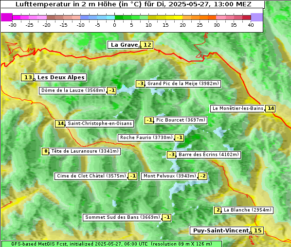 Temperatur, 27. 5. 2025
