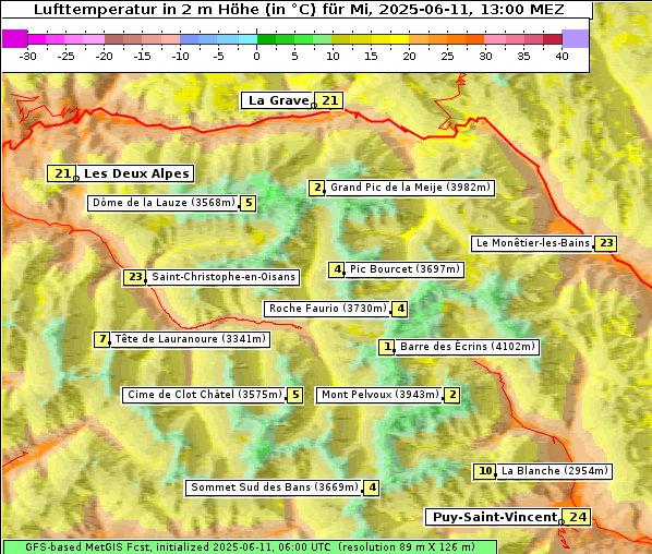 Temperatur, 11. 6. 2025