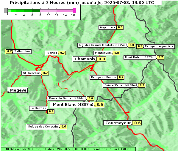 Niederschlag, 3. 7. 2025