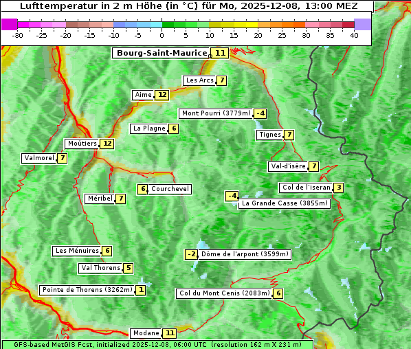 Temperatur, 8. 12. 2025