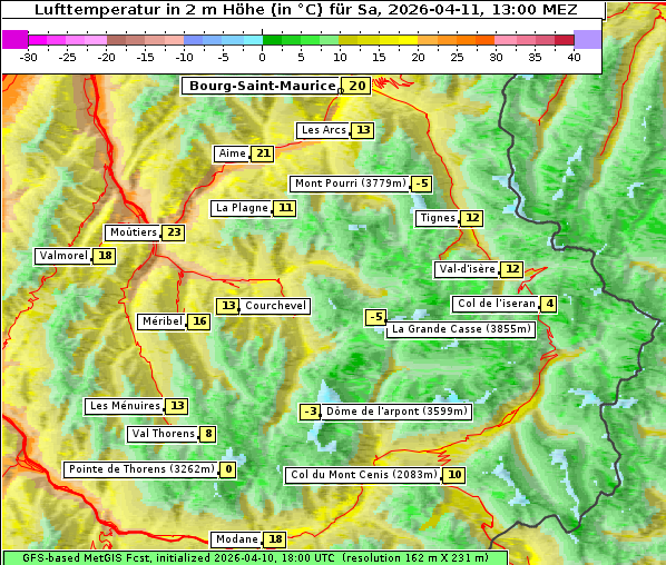 Temperatur, 11. 4. 2026