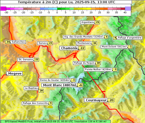 Temperatur, 15. 9. 2025