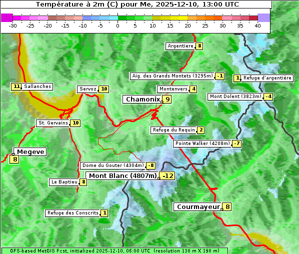Temperatur, 10. 12. 2025