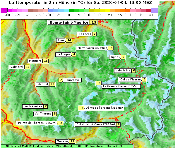 Temperatur, 4. 4. 2026