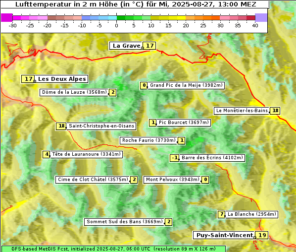 Temperatur, 27. 8. 2025