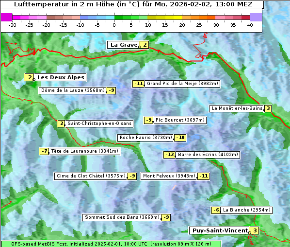 Temperatur, 2. 2. 2026