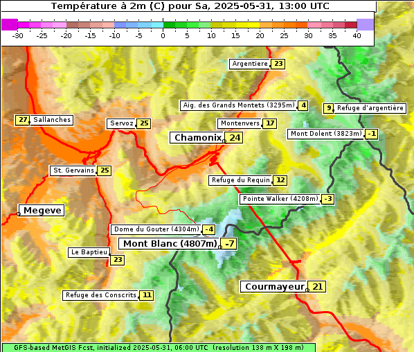 Temperatur, 31. 5. 2025