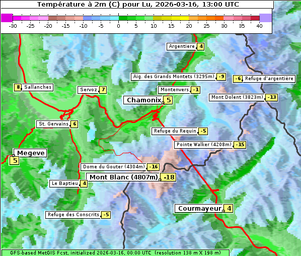 Temperatur, 16. 3. 2026