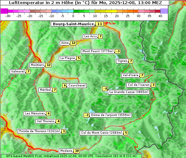 Temperatur, 8. 12. 2025