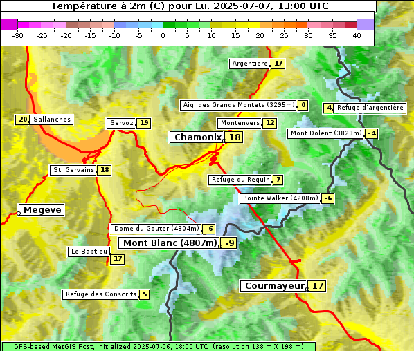 Temperatur, 7. 7. 2025